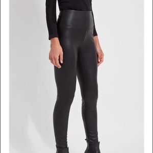 Lysse Textured Leather Leggings - Black